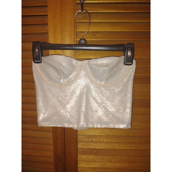 Zara Tops - Zara Sequin Bustier Corset Crop Top (Sl) - Glam‎ Holiday Sparkly Party Festival